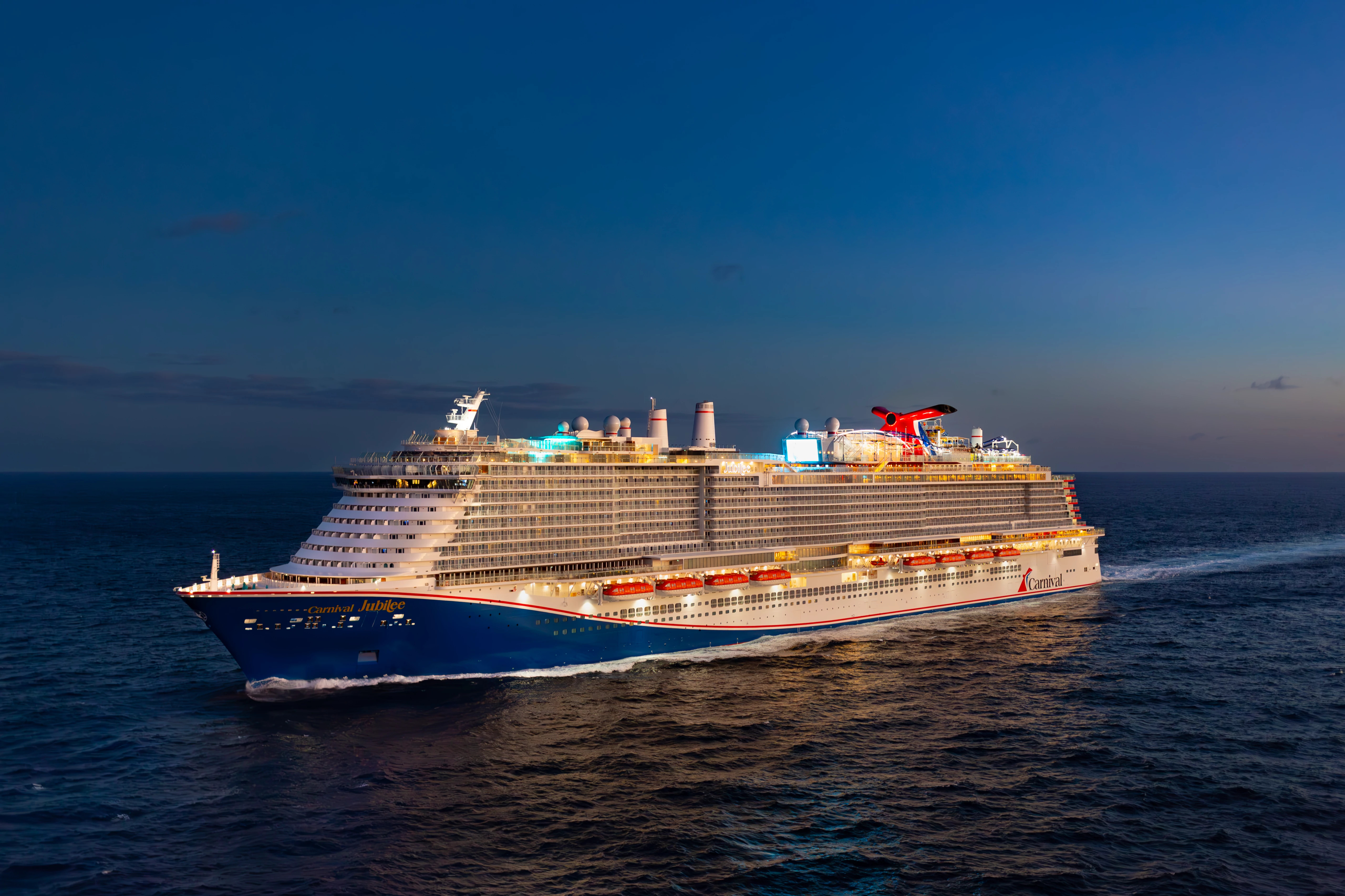Carnival Jubilee sailing at sea